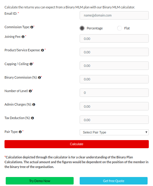 mlm binary plan calculator